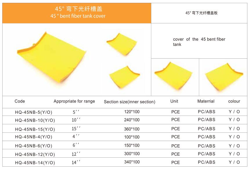 45° 彎下光纖槽蓋
