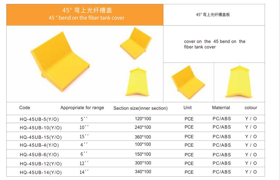 45° 彎上光纖槽蓋